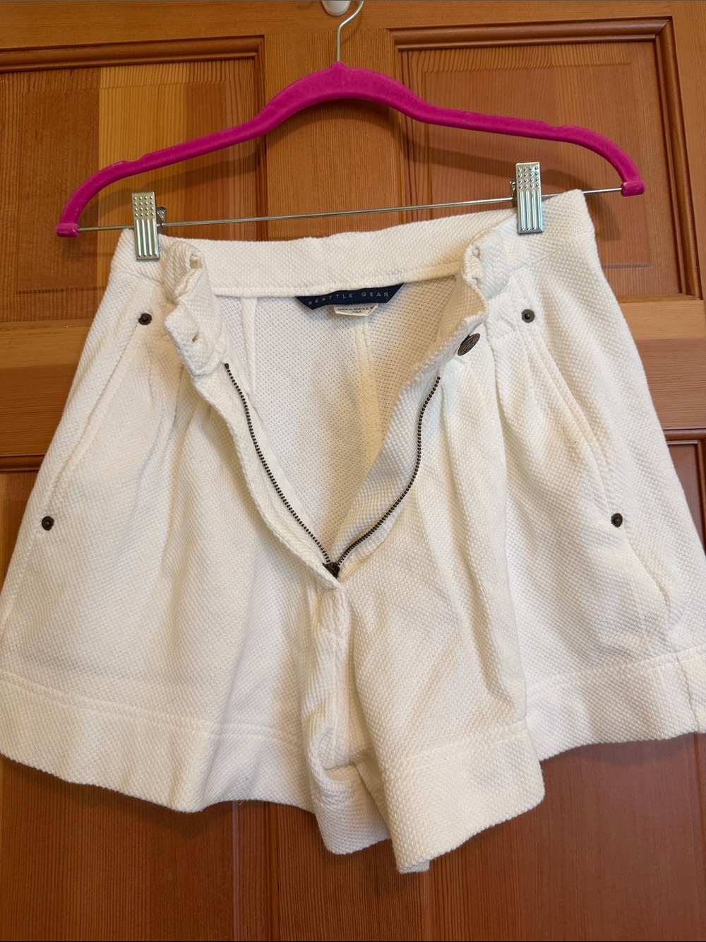 Vintage Seattle Gear Women's High-Waist Textured Cream SP Made in USA Seattle
